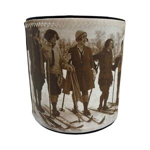 Black & White‎ Photograph of VTG Ski Ladies Photo Small Lamp Shade Decor